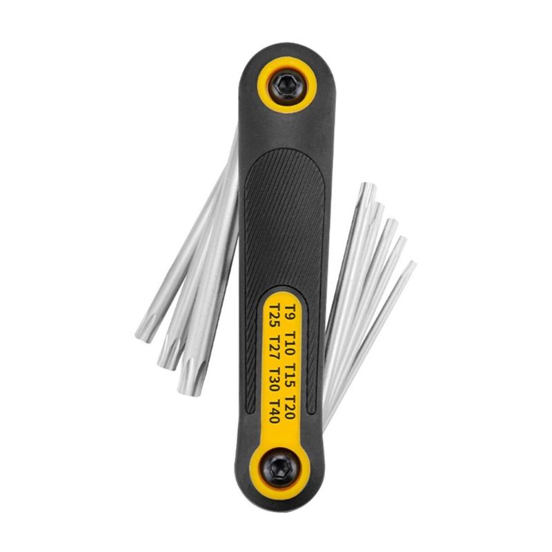 

Folding Star Wrench Set with 8 Size Hexagon Wrench for Multiple Use Great for Bicycles Motorcycles Repair Maintenance