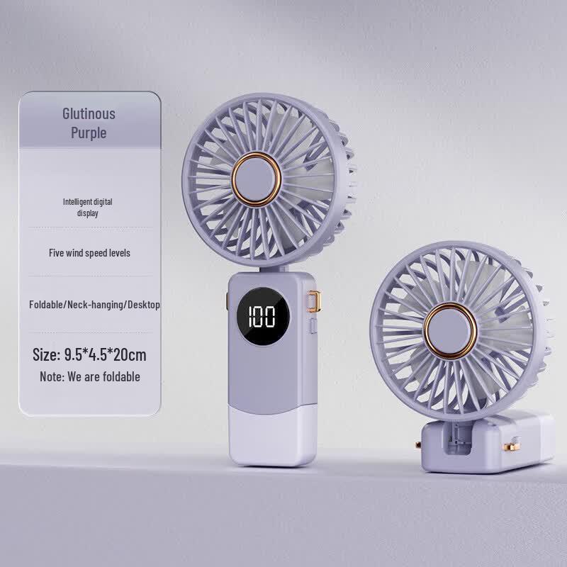Smart Digital Handheld Foldable Mini Fan CN plug (adapter included)