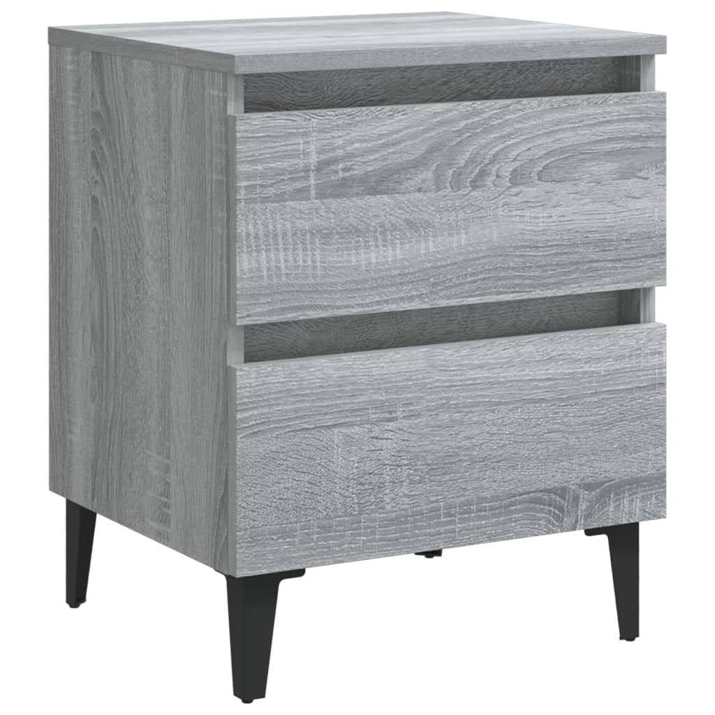 Nightstand with Metal Legs Grey Sonoma 40 x 35 x 50 cm