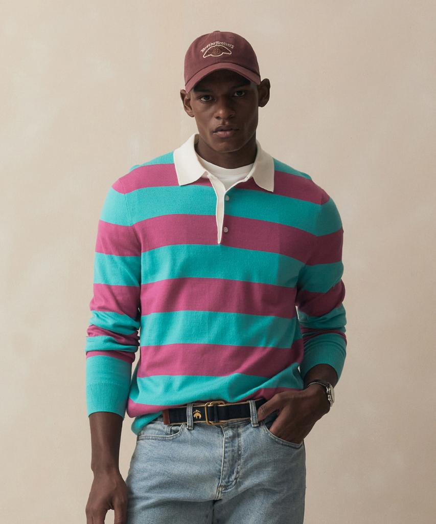 BROOKS BROTHERS Rugby Polo Sweater (Pink) (Bbwtmm8866Cfs)