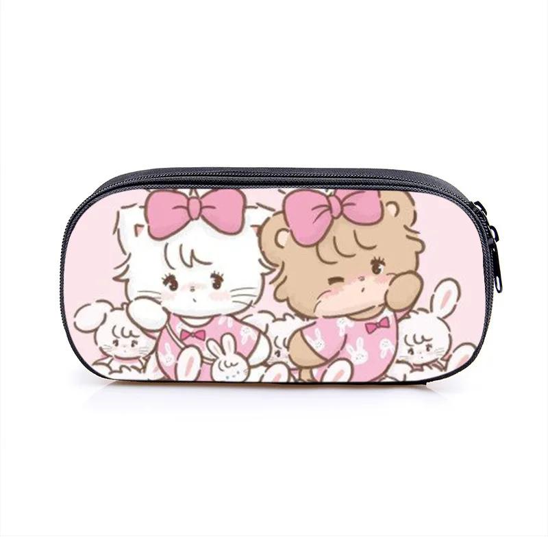 Mikko Pencil Bag Anime Pencil Cases Canvas Kawaii Stationery Box Children's Office Student School Supplies Stationary