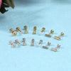 18-Pair Tiny Stud Earrings Star Moon for Triangle Ball Screwback Earrings for Un