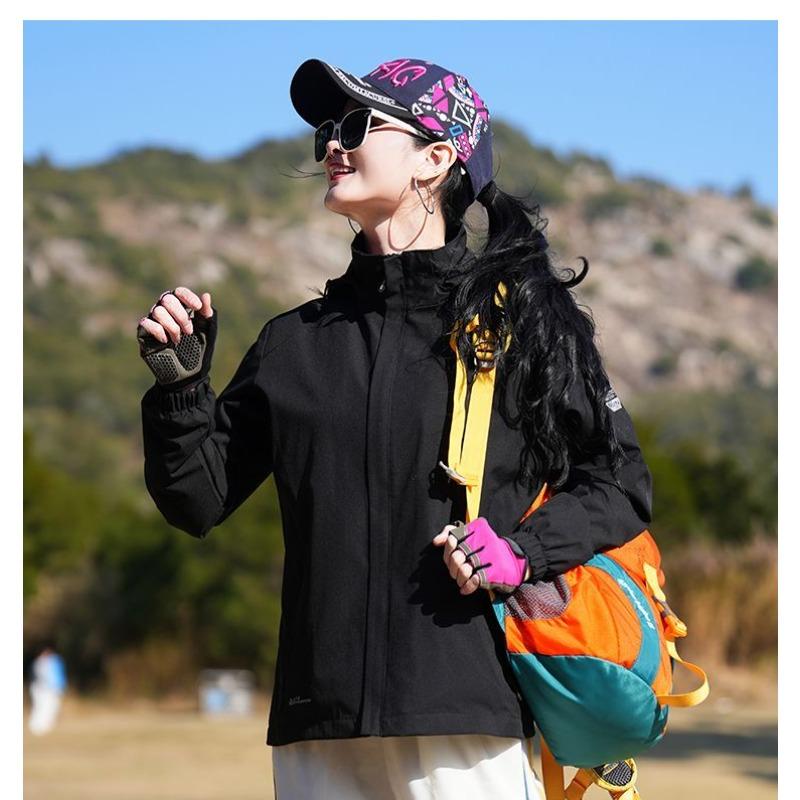 Spring Autumn Windproof Waterproof Running Jacket Women Hooded Detachable Sports Coat Windbreaker Outdoor