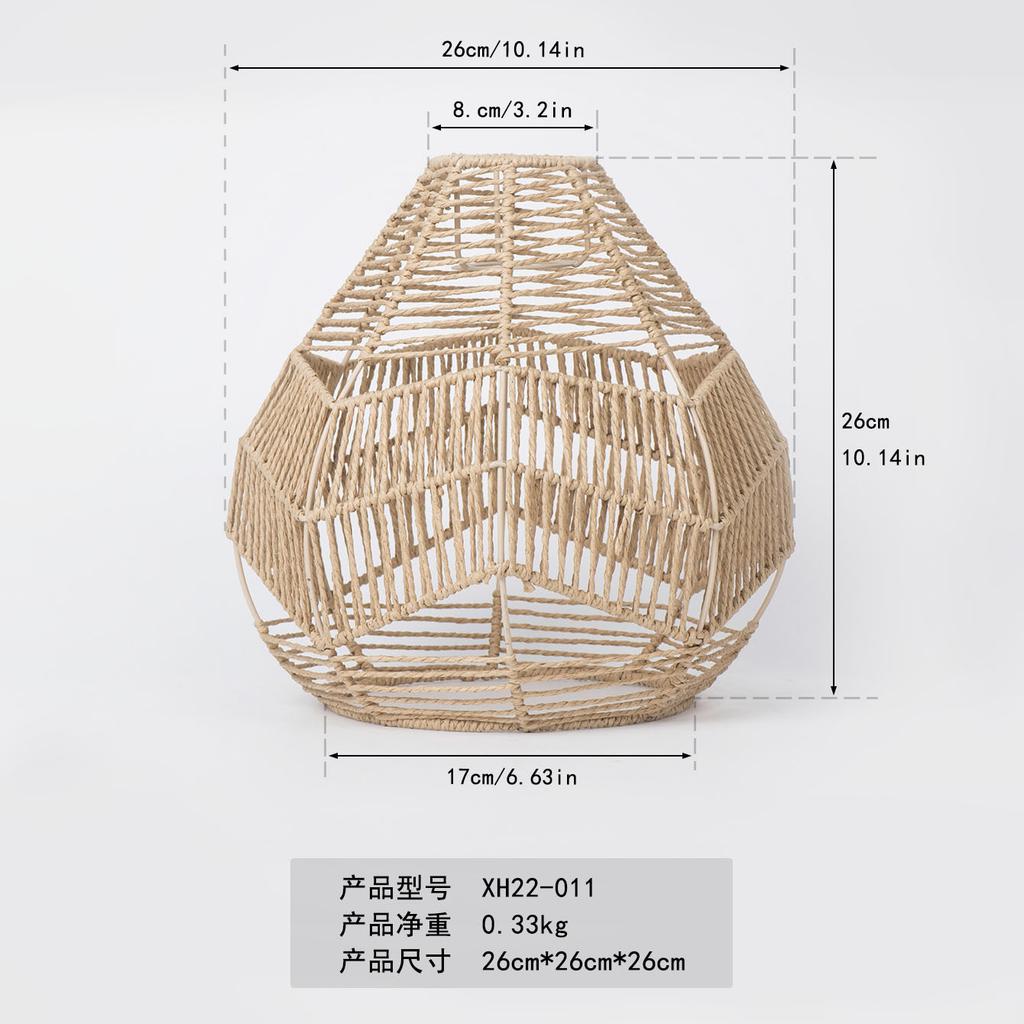 Papierseil-Kronleuchter Neuer chinesischer Imitation-Rattan-Lampenschirm B&B-Restaurant Hot-Pot-Shop Kreative DIY-Beleuchtung Web-Beleuchtung Dekoration