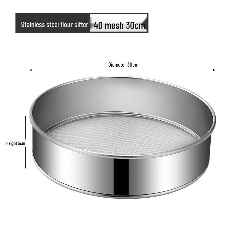 Stainless Steel 40/60 Mesh Flour Sifter - Super Fine Handheld Baking Tool.