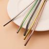 7Pcs Milkshakes Cocktails Coffee Juice Straw Set 2-in-1 Stainless Steel Straw Spoon Set Reusable Drinking Straws Bar Accessories