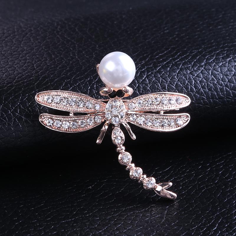 Vintage Rhinestone Dragonfly Brooches for Women Unisex Insect Pins Event Party New Gifts Backpack Decoration Clothes Accessories