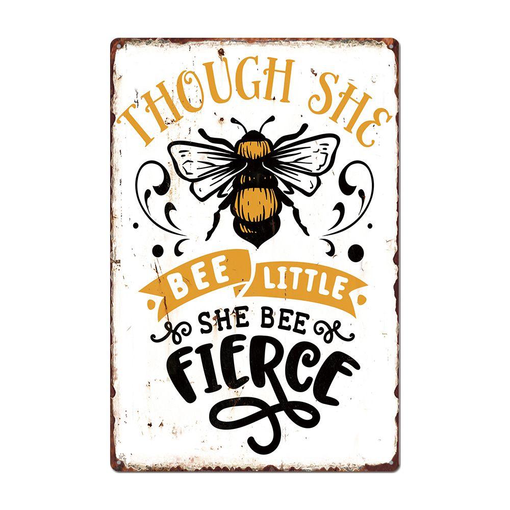 Bee Series Metal Tin Sign Wall Decor 20x30cm