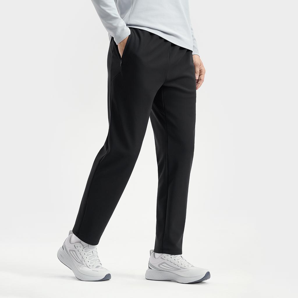 Fila Fleece Lined Warm Simple Comfortable Versatile Knitted Sports Pants Men Bottoms Deep-Black A11M541605FBK