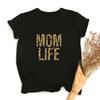 Mom Life Leopard Print Women Summer T Shirts Graphic Harajuku Tees Female Short Sleeve Round Neck
