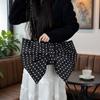 Elegant Large Capacity Bowknot Tote Fashion Zipper Handbag Pleated Bow Crossbody Bags  Office Use