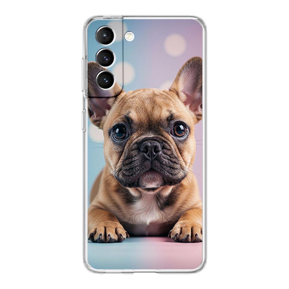 Phone Case For Samsung Galaxy S25 Edge S24 S23 FE S22 Ultra S20 S21 5G S10 Plus S10E Soft Clear Cover French Bulldog Dog Pet