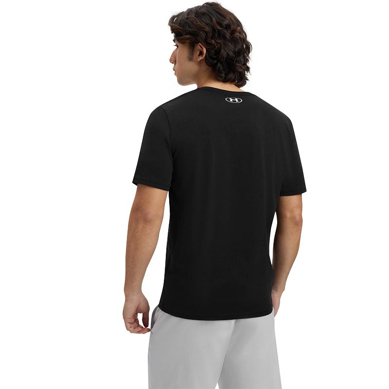 Under Armour Stacked SS25 Fashion Sports Casual Short Sleeve T-Shirt Men T-Shirts Black 6000211-001