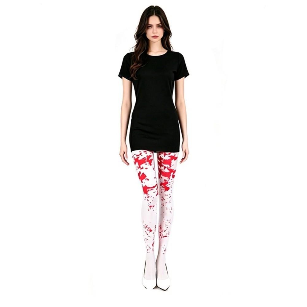 Stretchy Fit Blood Splatter Hooded Cloak Hooded Design Full Length Cape for Halloween Festival