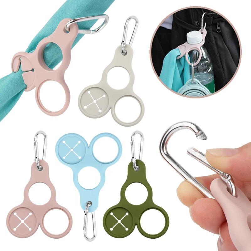 Silicone Water Bottle Buckle Water Bottle Holder 3 Holes Drink Bottle Holder Hook Multifunctional for Outdoor Activities