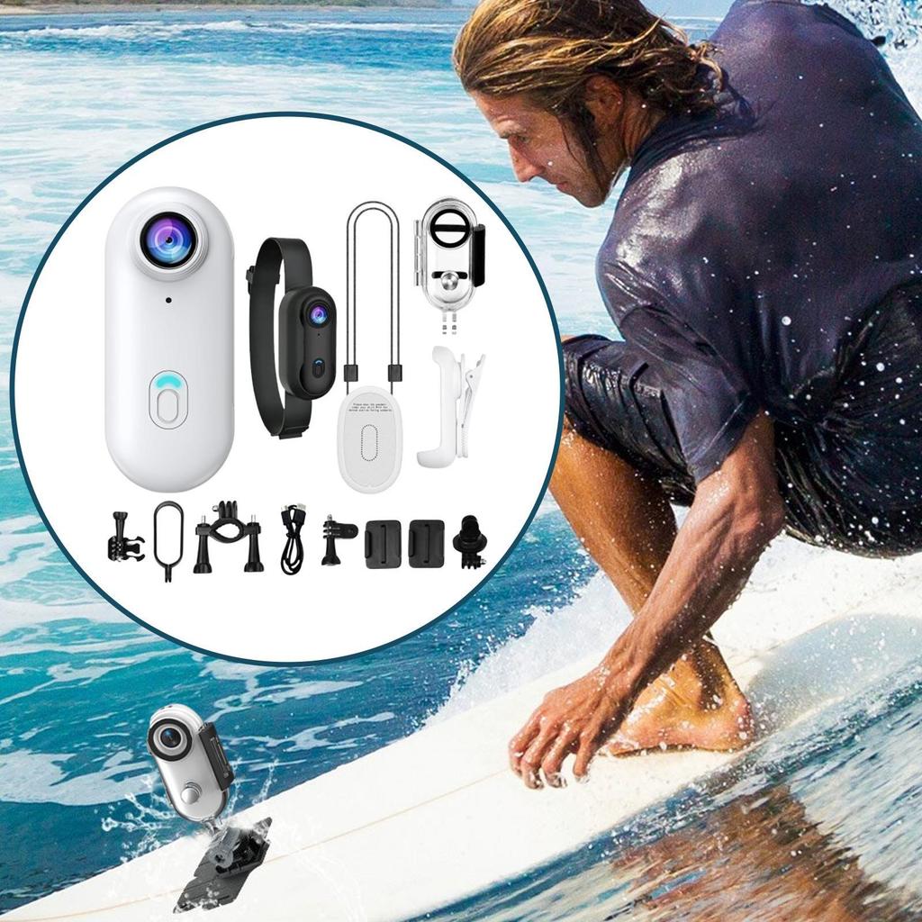 Thumb Camera Portable Action Camera Wearable Vlogging Device 170 Degree Wide Angle 1080P Waterproof Compact Cam for Sports