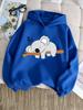 Felpa con Cappuccio per Bambini Stampa Koala Addormentato su Ramo Cartone Animato Felpa Larga Oversize Pullover Quotidiano per Ragazzi e Ragazze