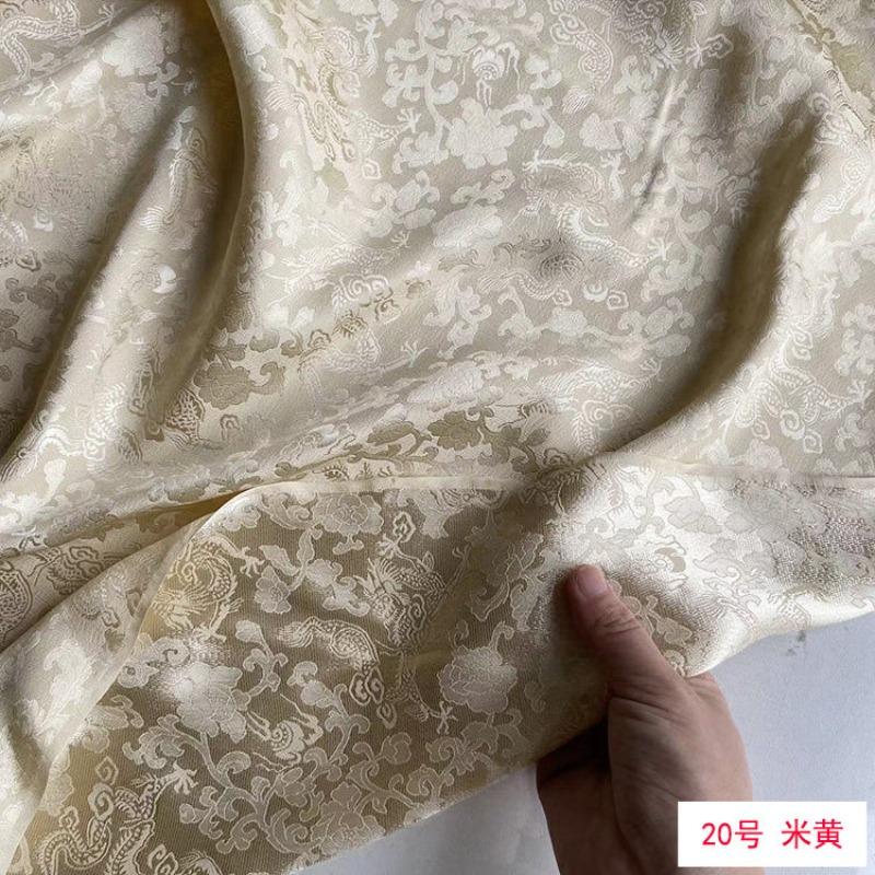 

Jacquard Dragon Pattern Silk Fabric Brocade Material for DIY Sewing Chinese Style Cheongsam Vest Hanfu Clothes Handmade Cloth 100x114cm
