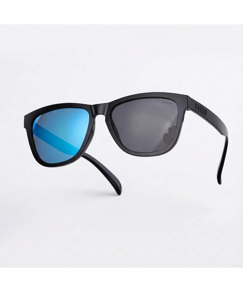 Pilli Neon Sports Sunglasses L Size (Shiny Black, Blue Photochromic)