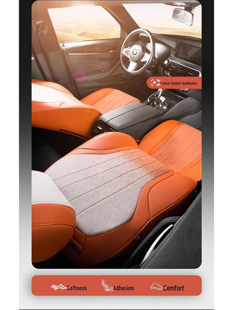 Universal Gradient Linen Car Seat Cushion for Five-Seater Models - Fashionable, Wear-Resistant Interior Fabric