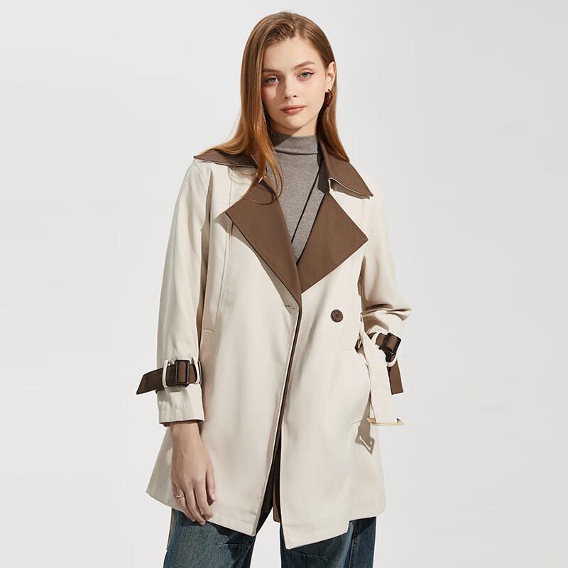 Shetu Women's Korean Style Loose Mid-length Trench Coat