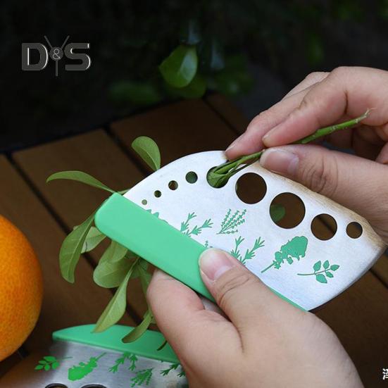 Herb Stripper Leaf Peeler Cutter 9 Holes Kitchen Tool for Kale Basil Thyme Cilantro Rosemary Cooking Utensil for Herb Lovers