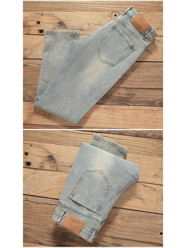 2024 Pánské Slim Fit Světlé Retro Elastické Džíny – Trendy a Všestranné