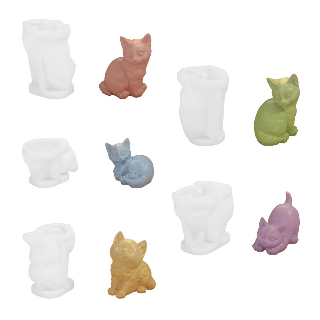 Unique Silicone Mold Aromatherapy Moulds Cute Cat Shape Silicone Candle Mold Crafts Molds Suitable for Making Candle
