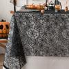 Halloween Black Lace Polyester Tablecloth for Party Decorations Fabric Easy To Cleaning Foldable Designs