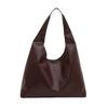 Foreign-style bag, commuter tote bag, women's new trendy solid-color textured shoulder bag, popular underarm bag this year