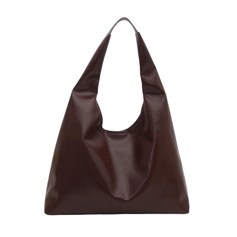 Foreign-style bag, commuter tote bag, women's new trendy solid-color textured shoulder bag, popular underarm bag this year