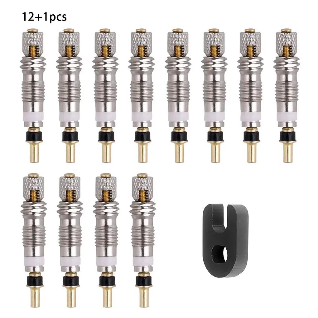 Bike Tire Valve Core Set Bicycle Tyre Air Valve Core Repair Tool Kit Replacement for Presta Bicycle American French Wrench