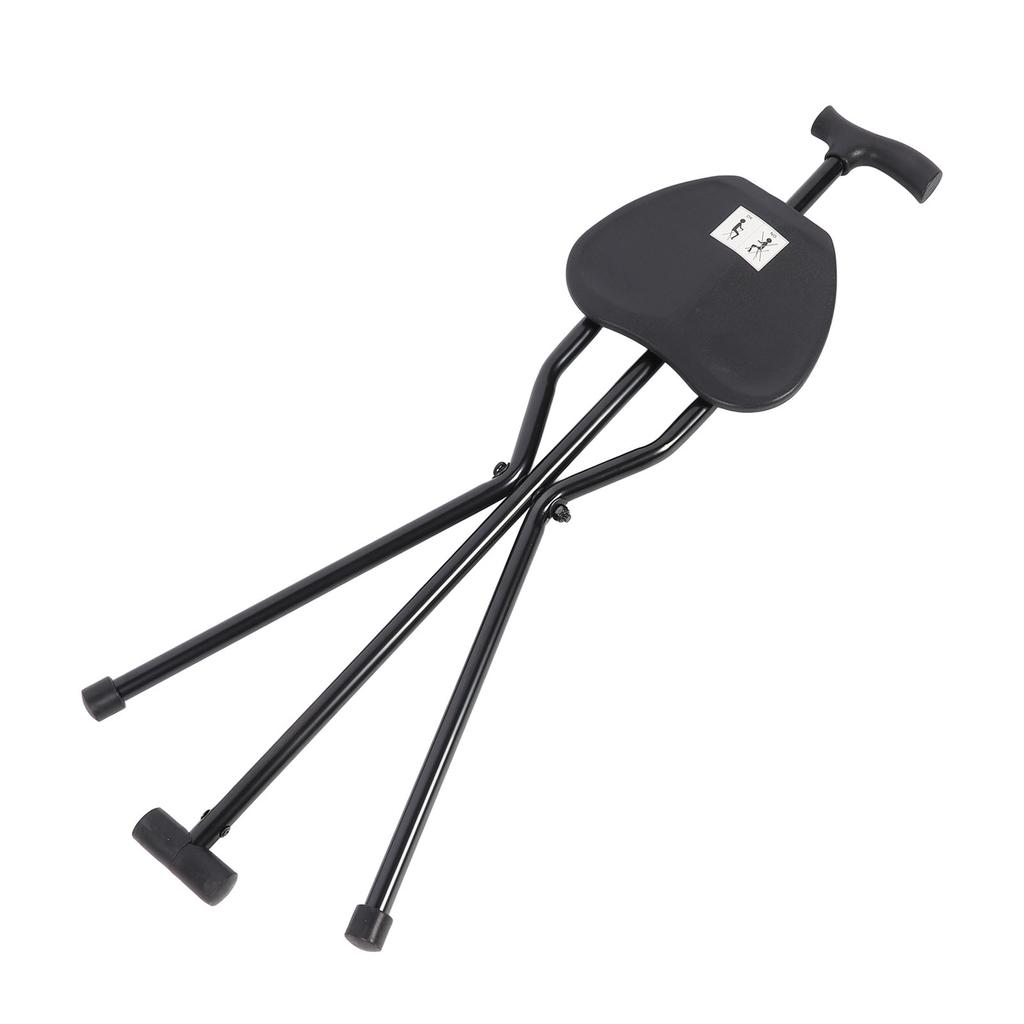 Portable Tripod Cane Stool Multi Functional Anti Slip Aluminum Alloy Folding Walking Cane with Seat