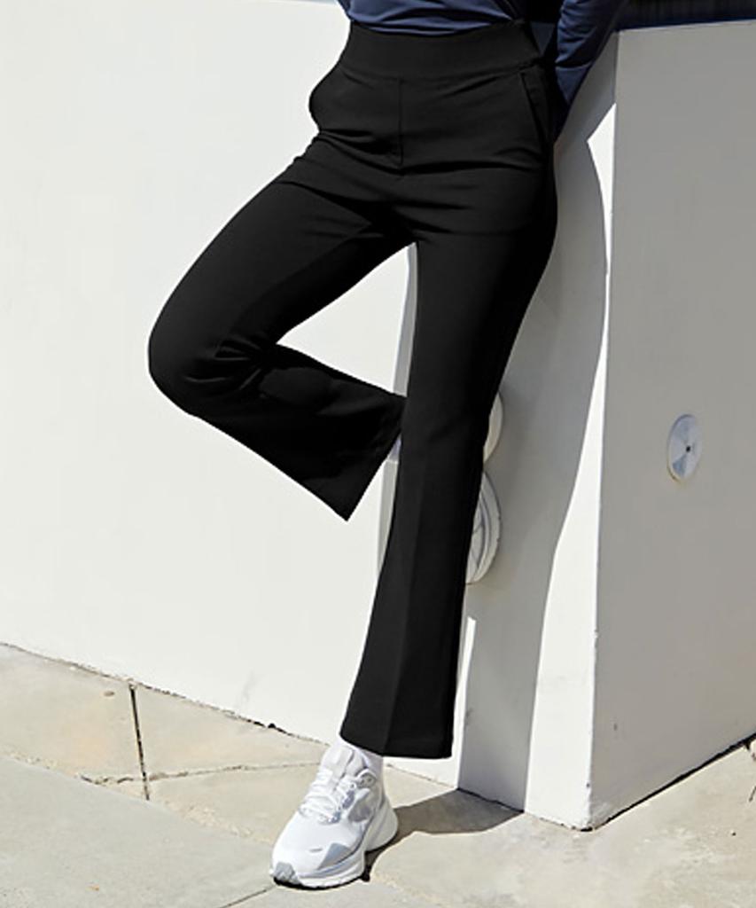 XEXYMIX Stretch Elastic Bootcut Slacks Black Xtfpt01H3_Xtfpt01J1