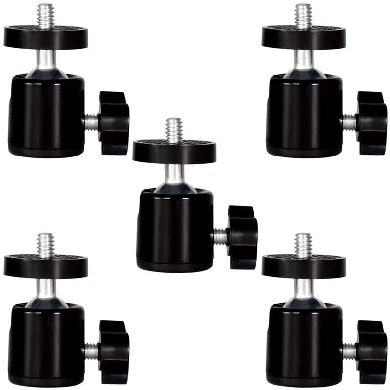 1/4' Swivel Mini Ball Head Screw Tripod Mount for GoPro 13 12 11 10 9 Insta360 DSLR Camera Camcorder Light Bracket Accessories