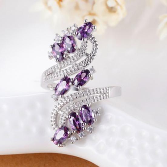 Women Cubic Zirconia Wedding Banquet Party Ring Jewelry Charm Gift