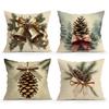 Christmas Pinecone Pillowcase Printed Polyester 40/45/50cm Throw Pillowcover Decorative Sofa Cushion Pillowslip Home Decor