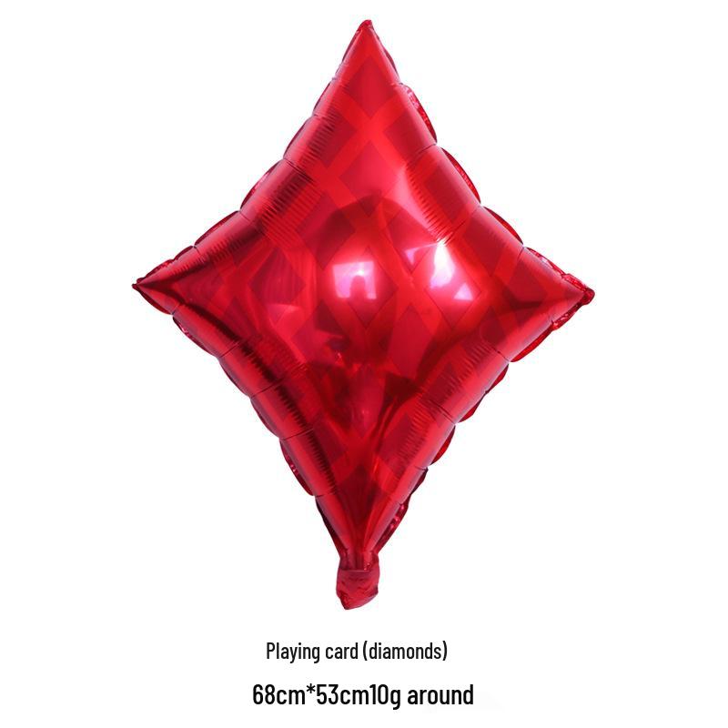 Алюминиевые шары в виде мастей игральных карт для украшений в казино-тематике