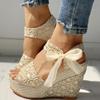 INS Spitze Freizeit Frauen Keile Mit Hohen Absätzen Frauen Schuhe Sommer Sandalen Partei Plattform High Heels Schuhe Frau