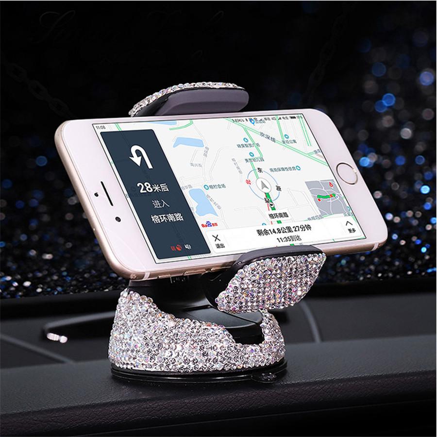 Bling Crystal Car Phone Mount with One More Air Vent Base Cell Phone Holder New