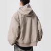 Mens Winter Solid Hooded Cotton Coat Loose Retro Casual Warm Outerwear