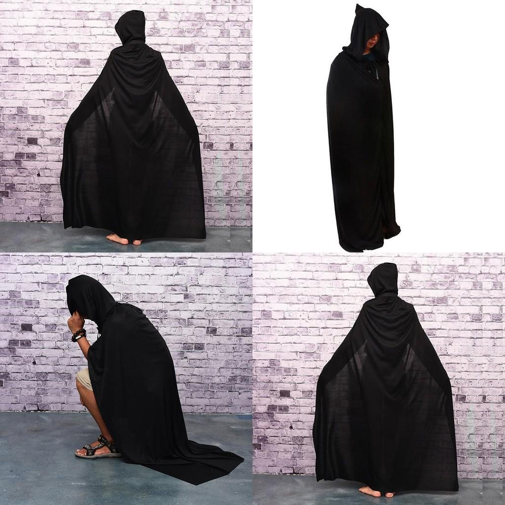 Højkvalitets Halloween Kappe Cosplay Vampyr Heks Troldmand Kåbe Fest Voksen Børn Sort Kappe Kappe