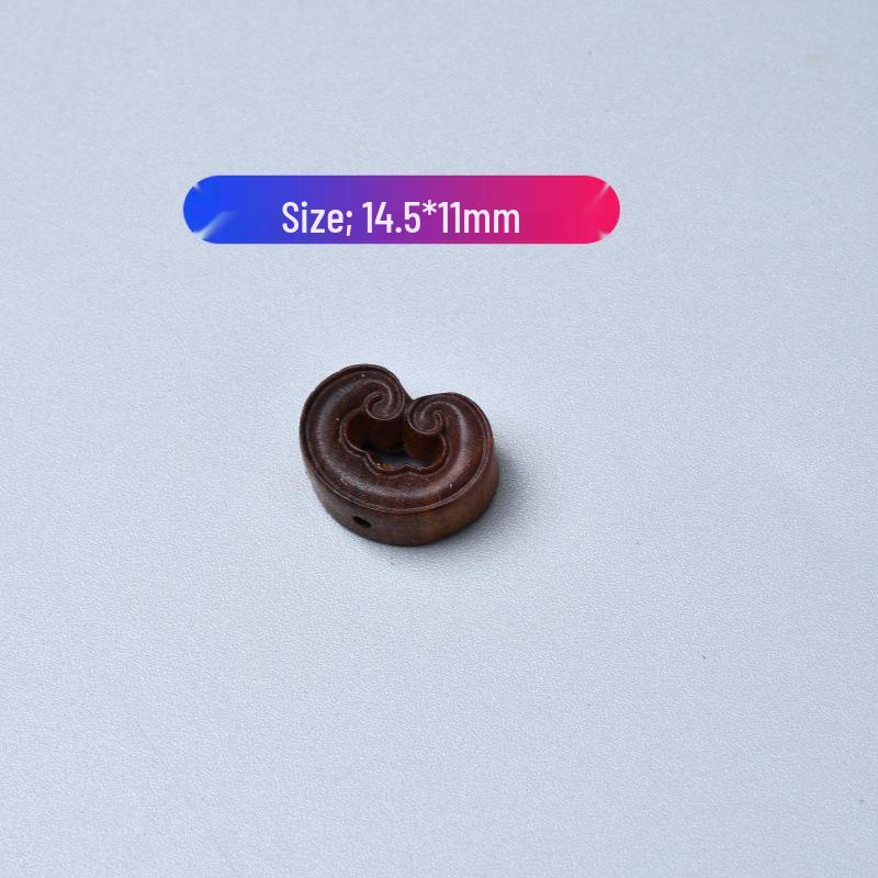 Old Mountain Sandalwood Carved DIY Accessories Set: Gourd Peace Buckle, Concentric Lock, Chinese Knot, Lotus Design