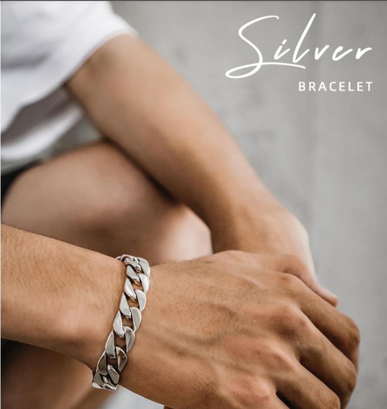 New Simple Retro Style S925 Silver Bracelet for Men Women Buckle Cuban Chain for Parties and Gifts Fine Silver Jewelry