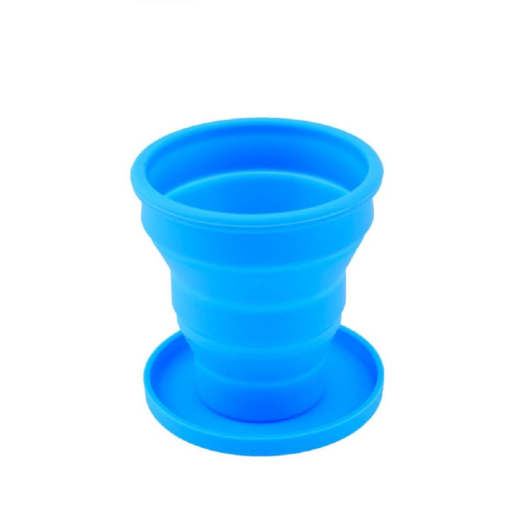 Hot Sale Portable Silicone Retractable Folding Cup With Lid Outdoor Telescopic Collapsible Drinking Cup Travel Camping Water Cup