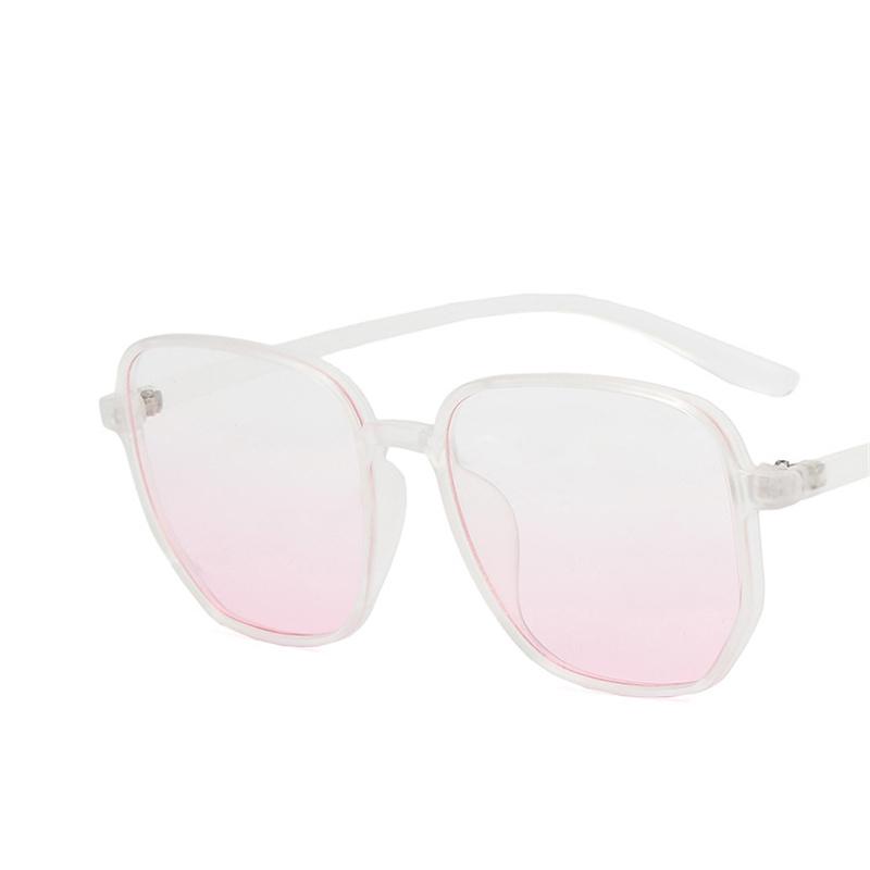 Oversized Blush Square Sunglasses Women Designer Gradient Color Glasses Irregular Polygon Frame Fashionable