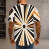 Men Plus Size Geometric Printed Round Neck Short Sleeve T Shirt