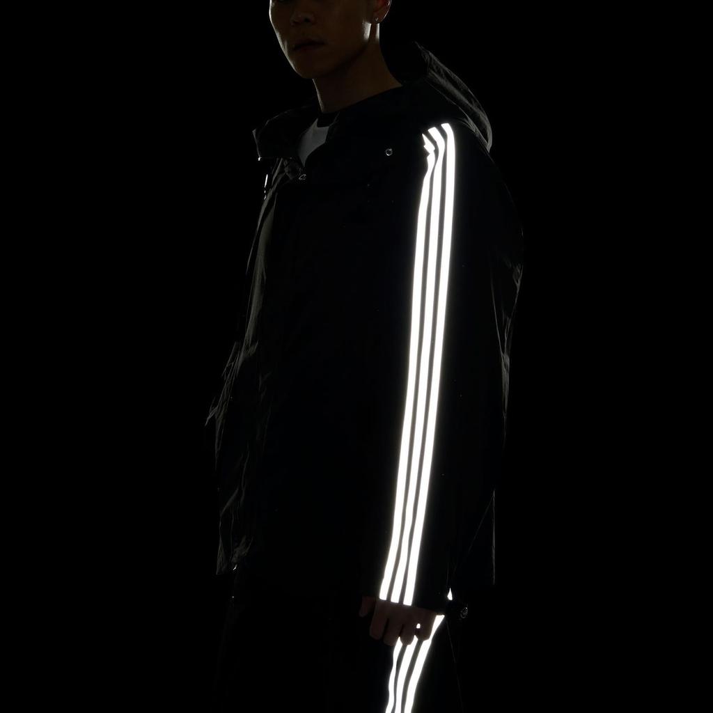 Adidas Originals X HAMCUS FW23 Three-Stripe Track Survey Hooded Jacket Unisex Jacket Charcoal-Black IX7079