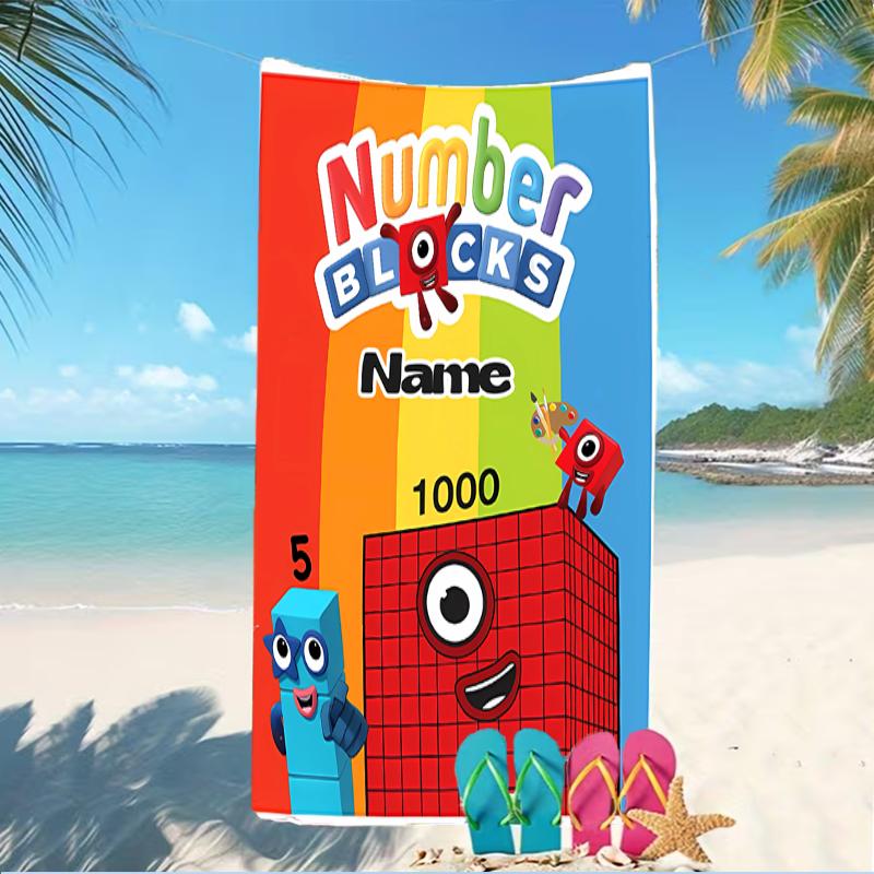 Customizable personalized beach towels Numberblocks themed designs.Suitable for the beach, yoga, sports;ideal as beach accessories