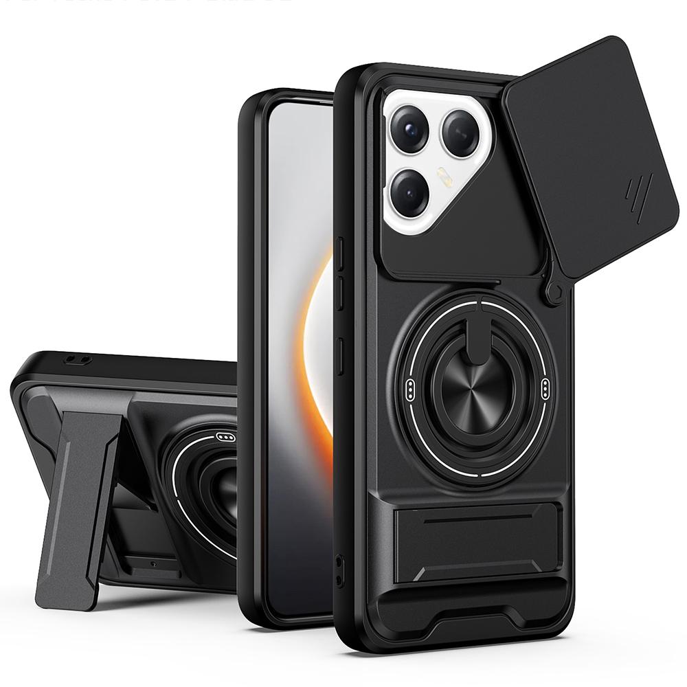 KEYSION Magnetic Phone Case for TECNO POVA 7 Ultra 5G 7 Pro Slide Camera Protection Upright Kickstand Ring Shockproof Back Cover